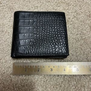 Gillio Croco Black Matte Printed Luxury Wallet 14cc Genuine Leather Men Purse